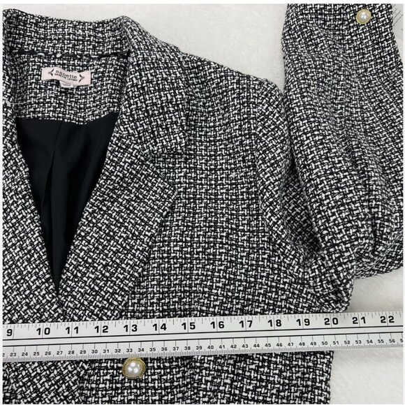 Nanette‎ Lepore NWT Tweed Blazer Jacket Double Breasted Pearl Office Work Career - Picture 12 of 16